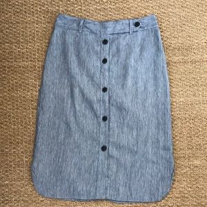 Gorgeous Club Monaco size 10 button down linen blend skirt